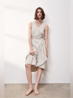 NWT Zara Sleeveless High-Low Wrap Dress